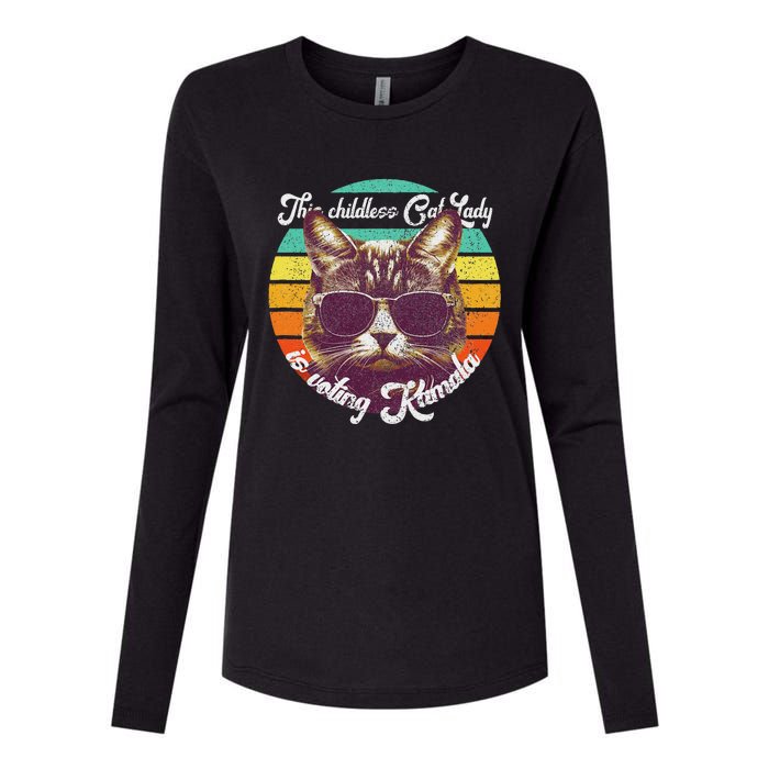 Harris Waltz 2024 Support Cat Lady (Vintage) Womens Cotton Relaxed Long Sleeve T-Shirt