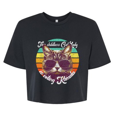 Harris Waltz 2024 Support Cat Lady (Vintage) Bella+Canvas Jersey Crop Tee