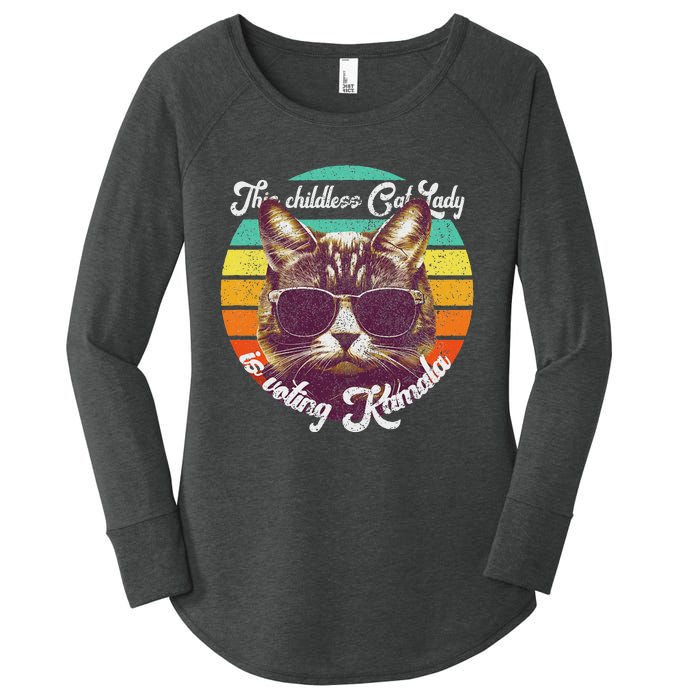 Harris Waltz 2024 Support Cat Lady (Vintage) Women's Perfect Tri Tunic Long Sleeve Shirt