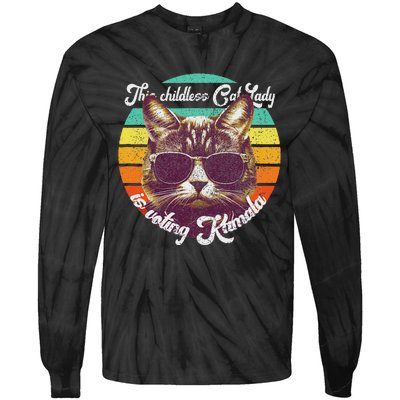 Harris Waltz 2024 Support Cat Lady (Vintage) Tie-Dye Long Sleeve Shirt