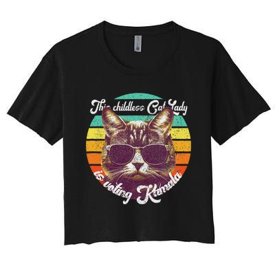 Harris Waltz 2024 Support Cat Lady (Vintage) Women's Crop Top Tee