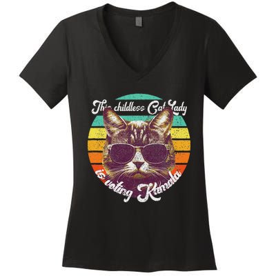 Harris Waltz 2024 Support Cat Lady (Vintage) Women's V-Neck T-Shirt