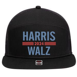 Harris Waltz 2024 Retro Button Election 7 Panel Mesh Trucker Snapback Hat