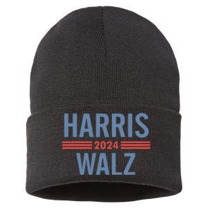 Harris Waltz 2024 Retro Button Election Sustainable Knit Beanie