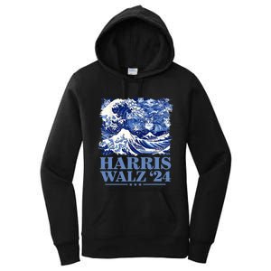 Harris Waltz 2024 Cute Wave Of Blue Cats For Kamala Harris Women's Pullover Hoodie