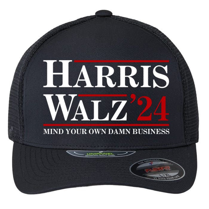 Harris Walz 2024 Mind Your Own Damn Business Flexfit Unipanel Trucker Cap