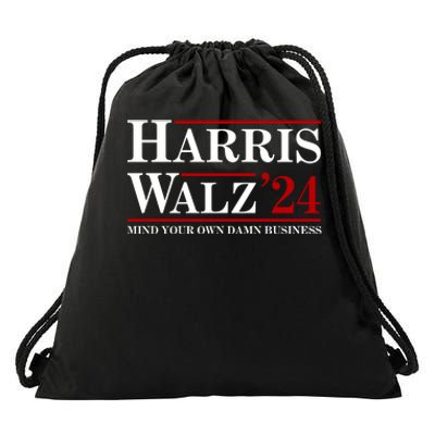 Harris Walz 2024 Mind Your Own Damn Business Drawstring Bag