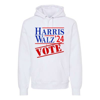 Harris Walz 2024 American Flag Kamala Harris Tim Waltz Premium Hoodie