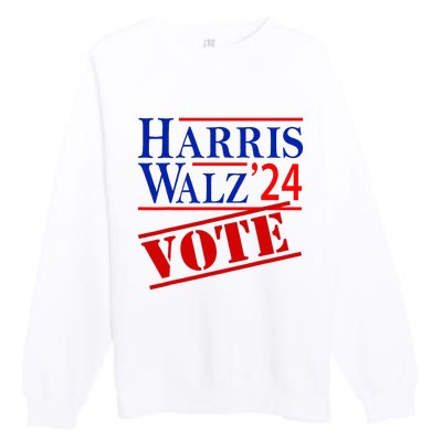 Harris Walz 2024 American Flag Kamala Harris Tim Waltz Premium Crewneck Sweatshirt