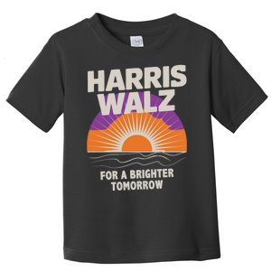 Harris Walz 2024 Boho Retro Sunrise Brighter Tomorrow Quote Toddler T-Shirt