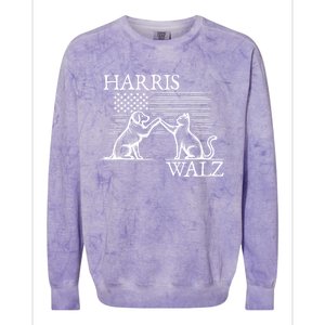 Harris Walz 2024 President American Flag Kamala Harris Waltz Colorblast Crewneck Sweatshirt