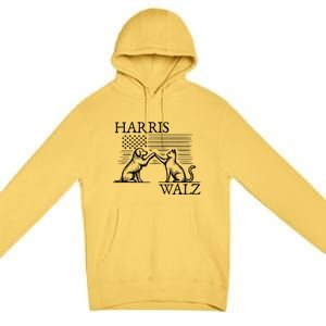 Harris Walz 2024 President American Flag Kamala Harris Waltz Premium Pullover Hoodie