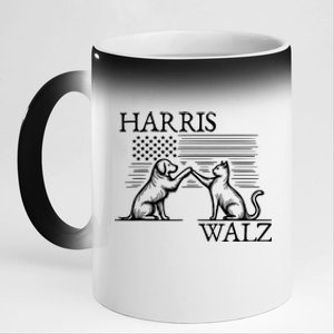 Harris Walz 2024 President American Flag Kamala Harris Waltz 11oz Black Color Changing Mug