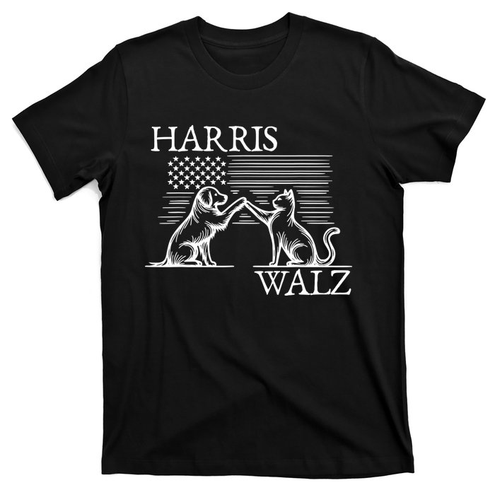 Harris Walz 2024 President American Flag Kamala Harris Waltz T-Shirt