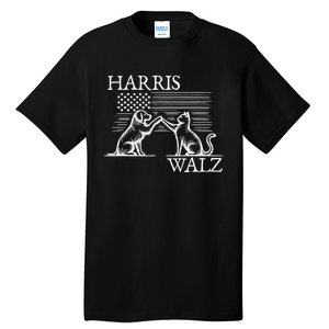 Harris Walz 2024 President American Flag Kamala Harris Waltz Tall T-Shirt