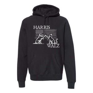 Harris Walz 2024 President American Flag Kamala Harris Waltz Premium Hoodie