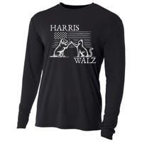 Harris Walz 2024 President American Flag Kamala Harris Waltz Cooling Performance Long Sleeve Crew