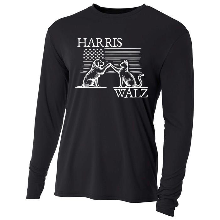 Harris Walz 2024 President American Flag Kamala Harris Waltz Cooling Performance Long Sleeve Crew