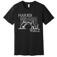 Harris Walz 2024 President American Flag Kamala Harris Waltz Premium T-Shirt