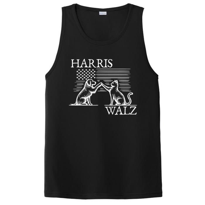 Harris Walz 2024 President American Flag Kamala Harris Waltz PosiCharge Competitor Tank