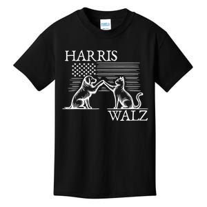 Harris Walz 2024 President American Flag Kamala Harris Waltz Kids T-Shirt