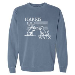 Harris Walz 2024 President American Flag Kamala Harris Waltz Garment-Dyed Sweatshirt