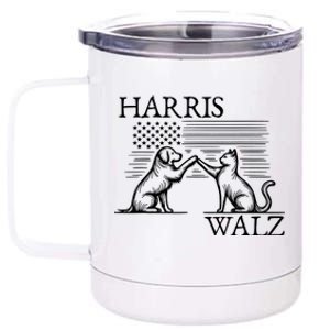 Harris Walz 2024 President American Flag Kamala Harris Waltz 12 oz Stainless Steel Tumbler Cup