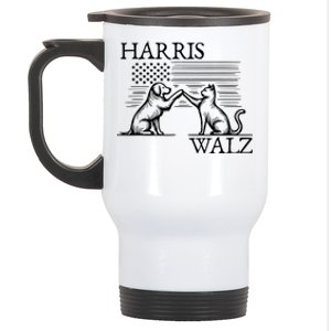 Harris Walz 2024 President American Flag Kamala Harris Waltz Stainless Steel Travel Mug