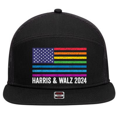 Harris Waltz 2024 Election Kamala Harris Tim Waltz 2024 7 Panel Mesh Trucker Snapback Hat