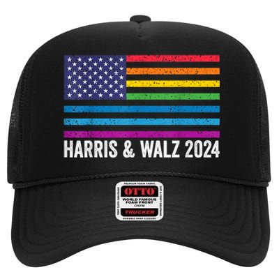 Harris Waltz 2024 Election Kamala Harris Tim Waltz 2024 High Crown Mesh Back Trucker Hat