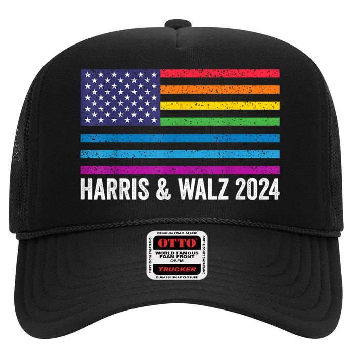 Harris Waltz 2024 Election Kamala Harris Tim Waltz 2024 High Crown Mesh Back Trucker Hat