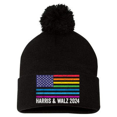 Harris Waltz 2024 Election Kamala Harris Tim Waltz 2024 Pom Pom 12in Knit Beanie