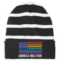 Harris Waltz 2024 Election Kamala Harris Tim Waltz 2024 Striped Beanie with Solid Band