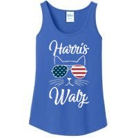 Harris Walz 2024 Kamala Harris Tim Waltz 2024 Usa Flag Cat Gift Ladies Essential Tank