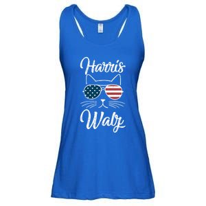 Harris Walz 2024 Kamala Harris Tim Waltz 2024 Usa Flag Cat Gift Ladies Essential Flowy Tank