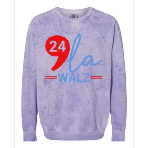 Harris Walz 2024 President Comma La Funny Colorblast Crewneck Sweatshirt