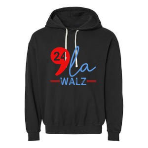 Harris Walz 2024 President Comma La Funny Garment-Dyed Fleece Hoodie