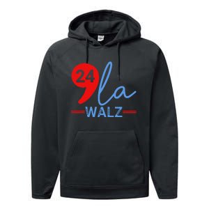 Harris Walz 2024 President Comma La Funny Performance Fleece Hoodie