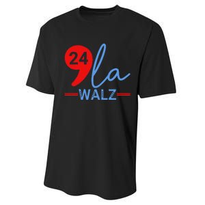 Harris Walz 2024 President Comma La Funny Performance Sprint T-Shirt