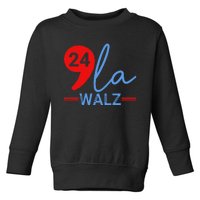 Harris Walz 2024 President Comma La Funny Toddler Sweatshirt