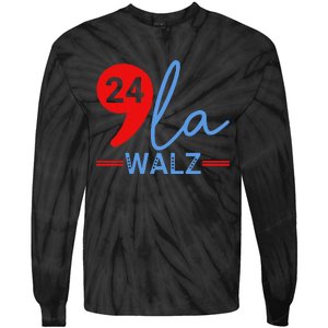 Harris Walz 2024 President Comma La Funny Tie-Dye Long Sleeve Shirt