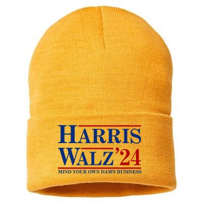 Harris Walz 2024 Mind Your Own Damn Business Sustainable Knit Beanie