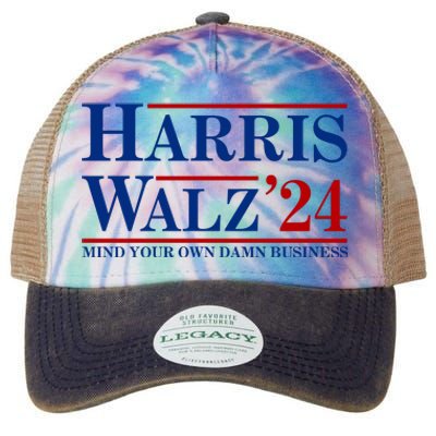 Harris Walz 2024 Mind Your Own Damn Business Legacy Tie Dye Trucker Hat