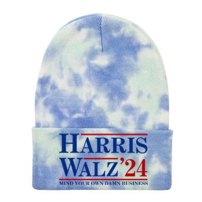 Harris Walz 2024 Mind Your Own Damn Business Tie Dye 12in Knit Beanie