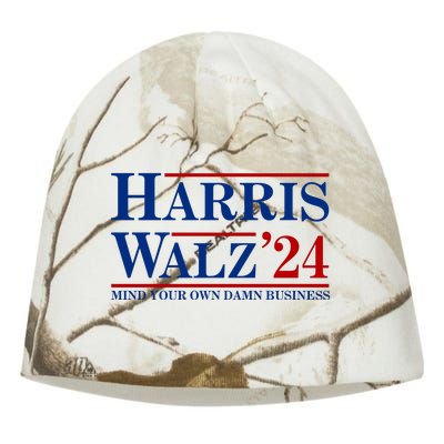 Harris Walz 2024 Mind Your Own Damn Business Kati - Camo Knit Beanie