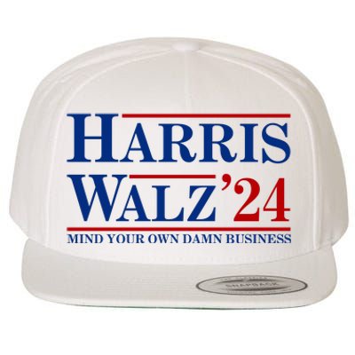 Harris Walz 2024 Mind Your Own Damn Business Wool Snapback Cap