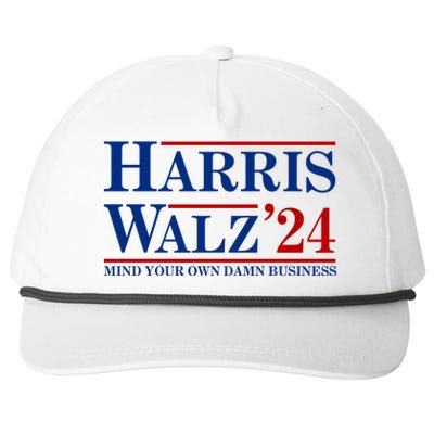 Harris Walz 2024 Mind Your Own Damn Business Snapback Five-Panel Rope Hat