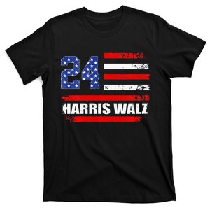 Harris Walz 2024 Kamala Harris 2024 Tim Walz 2024 Usa Flag T-Shirt