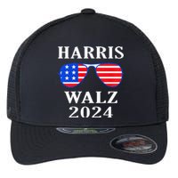 Harris Walz 2024 Kamala Harris American Flag Flexfit Unipanel Trucker Cap