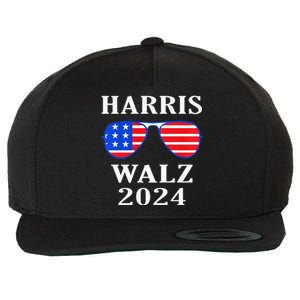 Harris Walz 2024 Kamala Harris American Flag Wool Snapback Cap